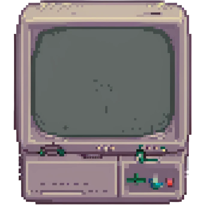 CRT screen cracked with a blinking “404” emoji