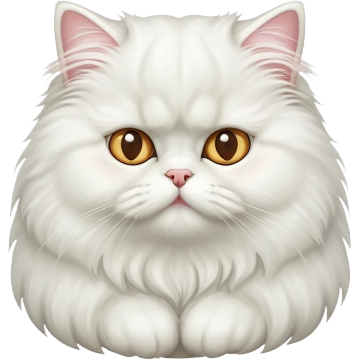 A white Persian cat with a voracious appetite emoji