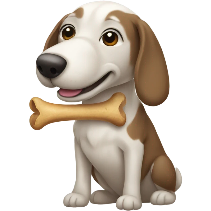 DOG WITH BONE AND HODIE emoji