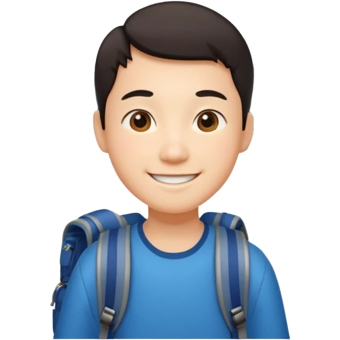icon of a Chinese traveling to explore city emoji