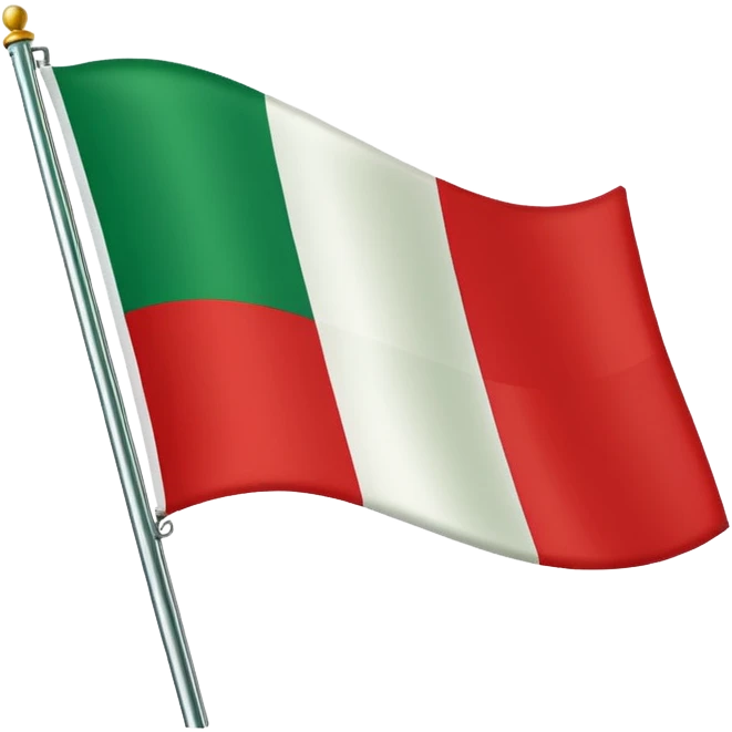 minimalist Italian flag with three vertical stripes: green, white, red, no text emoji