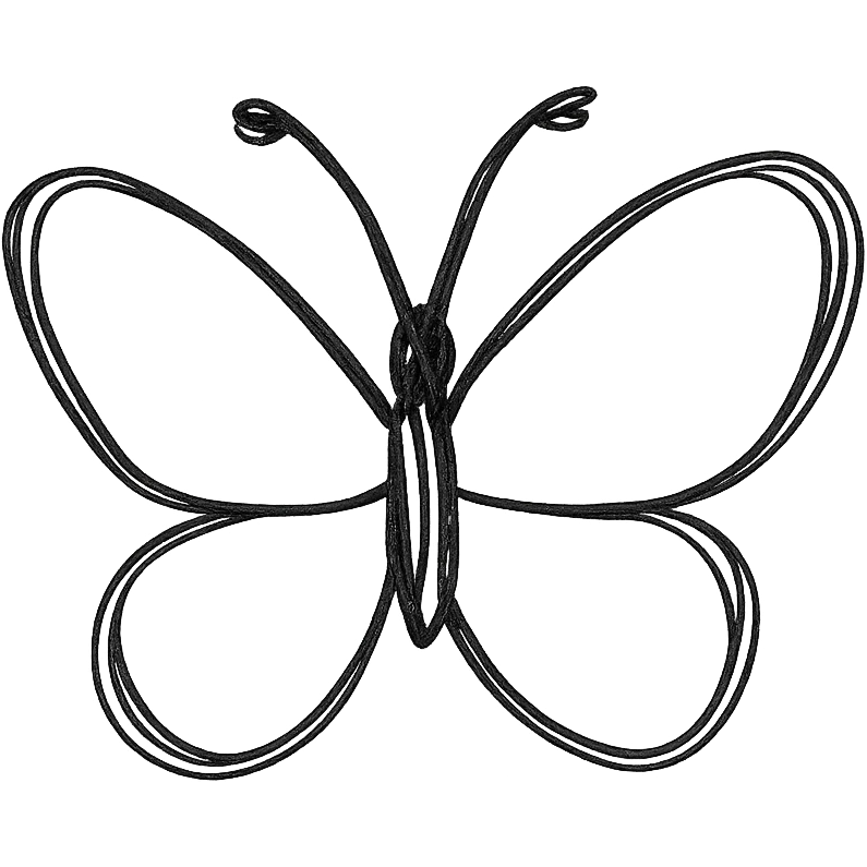 hand drawn outlined icon of a pink butterfly, no fill, transparent background, thick lines emoji