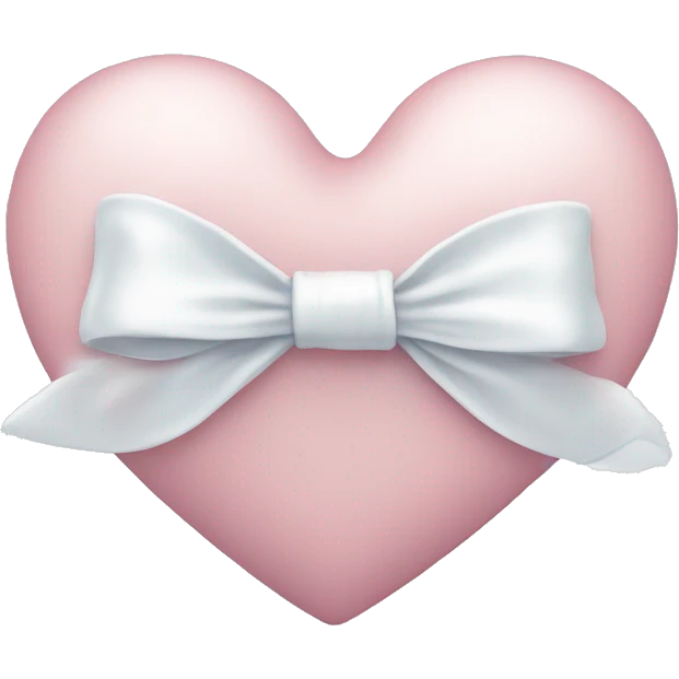 Pastel pink heart with white bow emoji