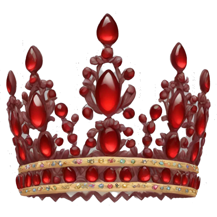Realistic dark red tiara emoji