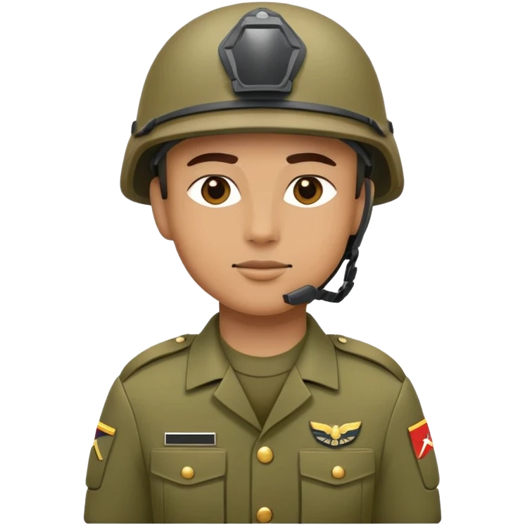 Military soldier in uniform with helmet emoji