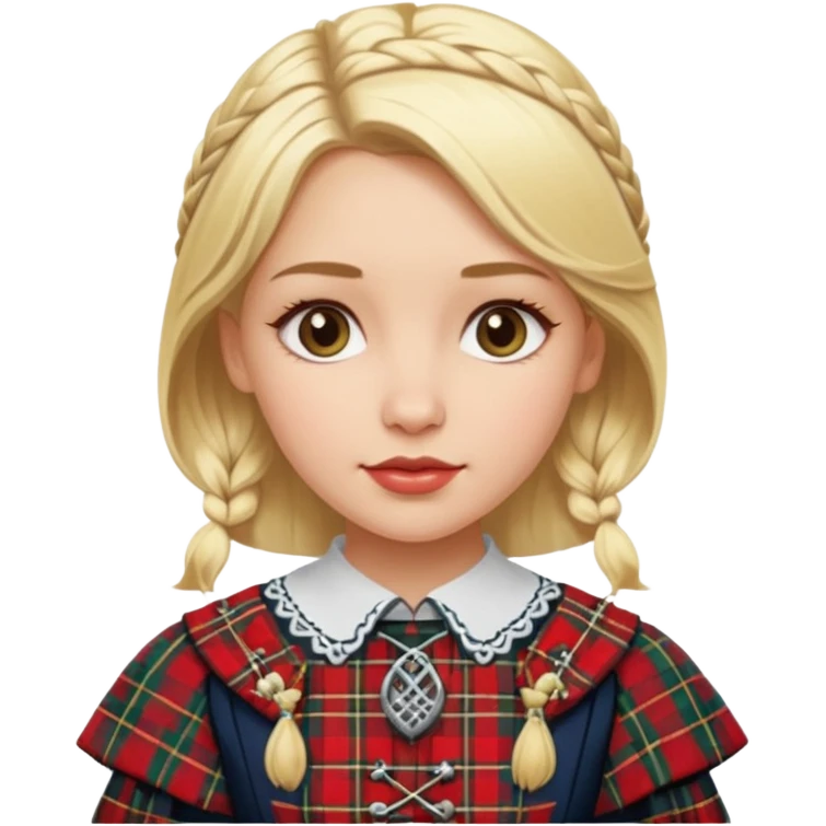 blonde woman wearing scottish traditional clothes emoji