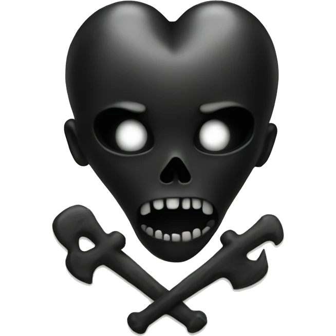 Black heart with skull emoji