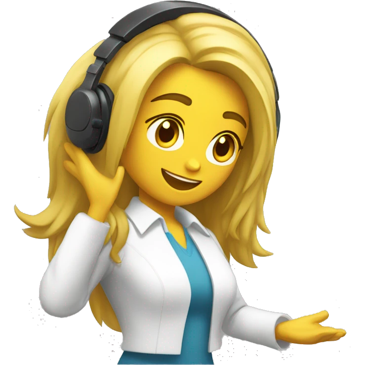 chica hablando por emisora de radio emoji