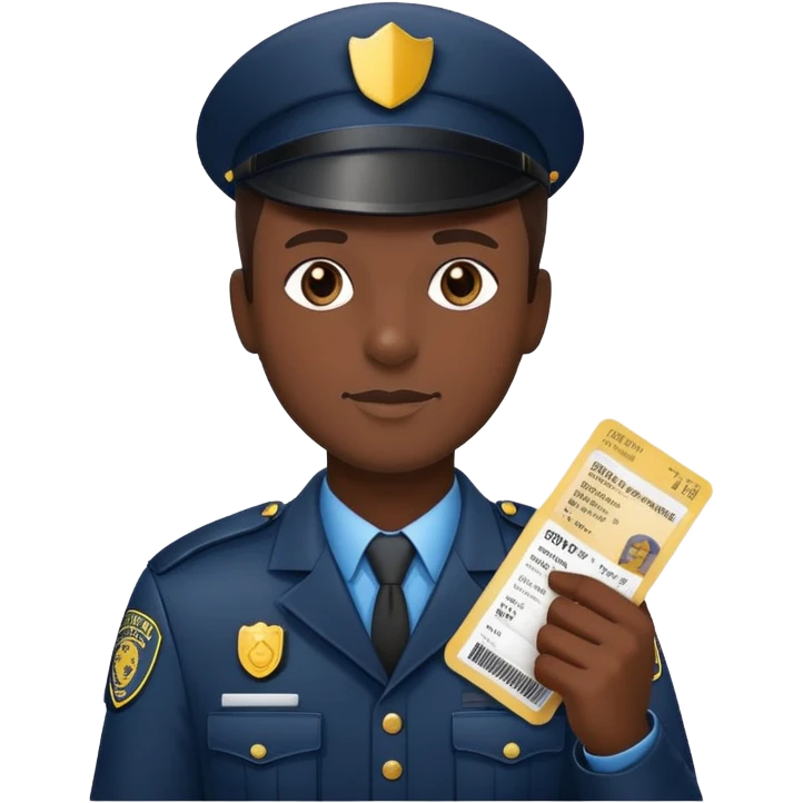 security guard holding a ticket emoji