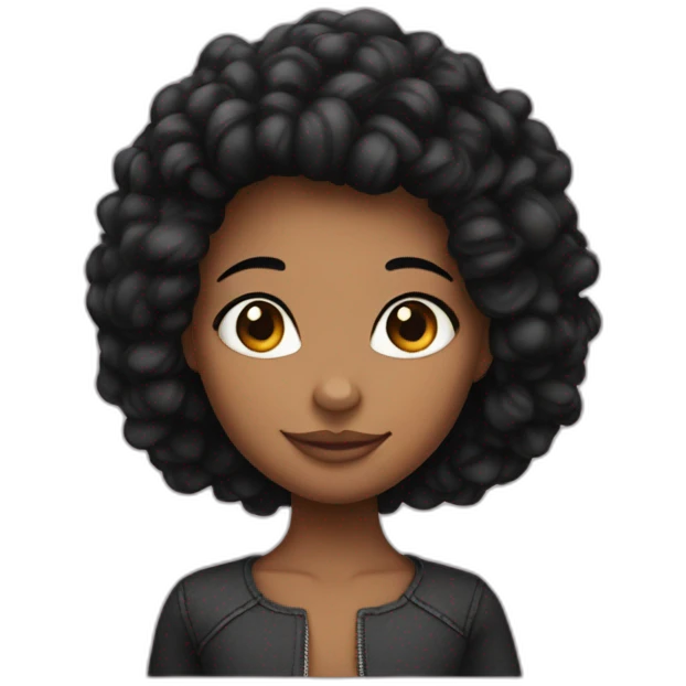 Stitch avec une fille noir cheveux afro emoji