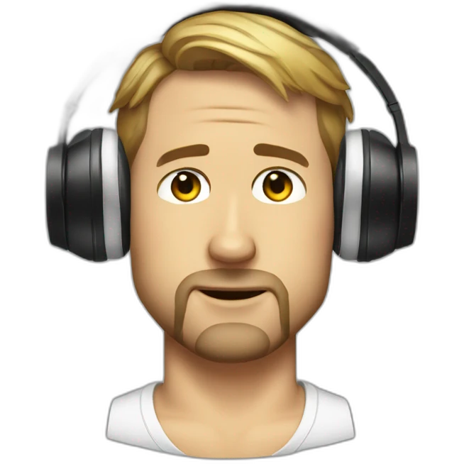 Ryan Gosling wearing headphones with his eyes closed emoji