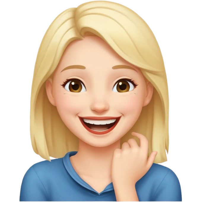 girl with hand around her neck laughing emoji