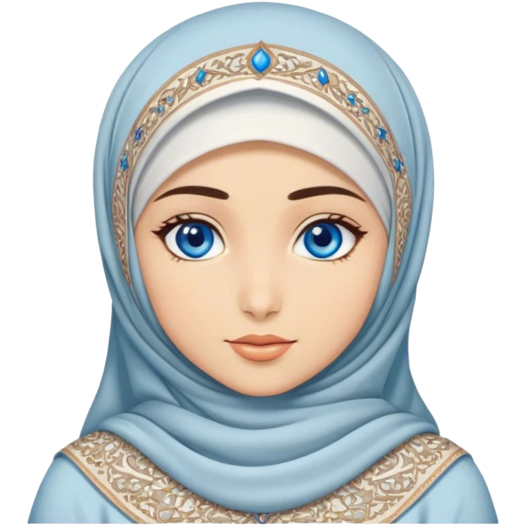 Turkish beautiful finish Konya girl blue eyes with hijab and islamic dress emoji