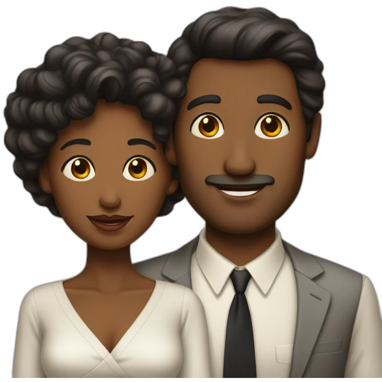 man in late 50ties in love with younger black woman emoji