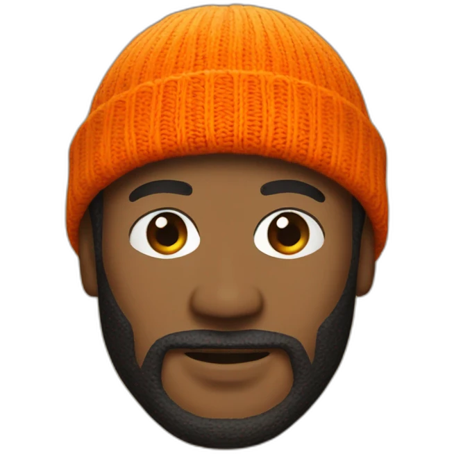 Marvin gaye face with orange beanie emoji