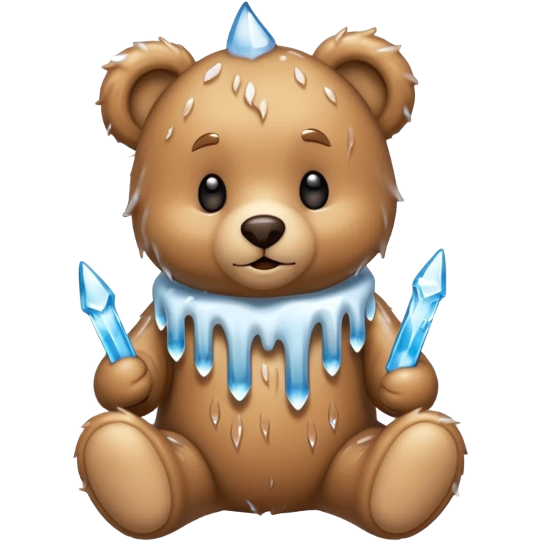 Teddy bear with icicles on her emoji