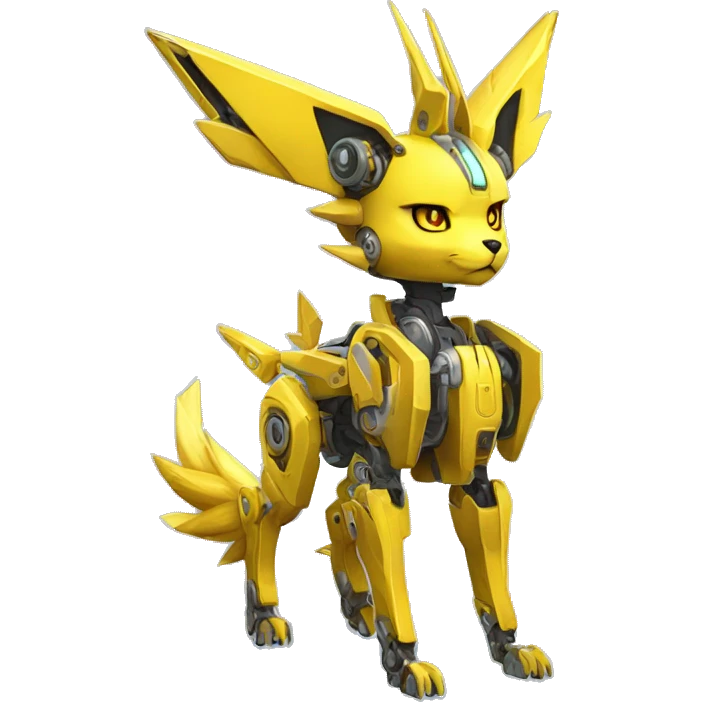 Futuristic mechanical Jolteon-mecha full body emoji