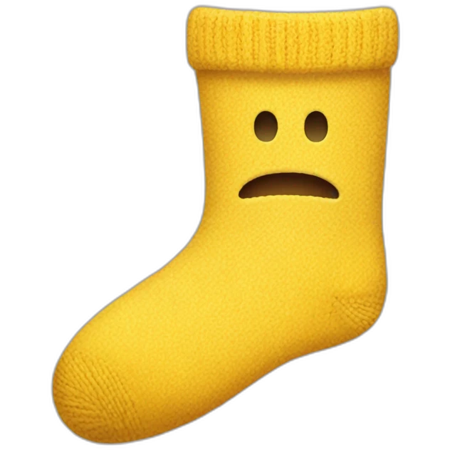 Yellow crusty sock emoji