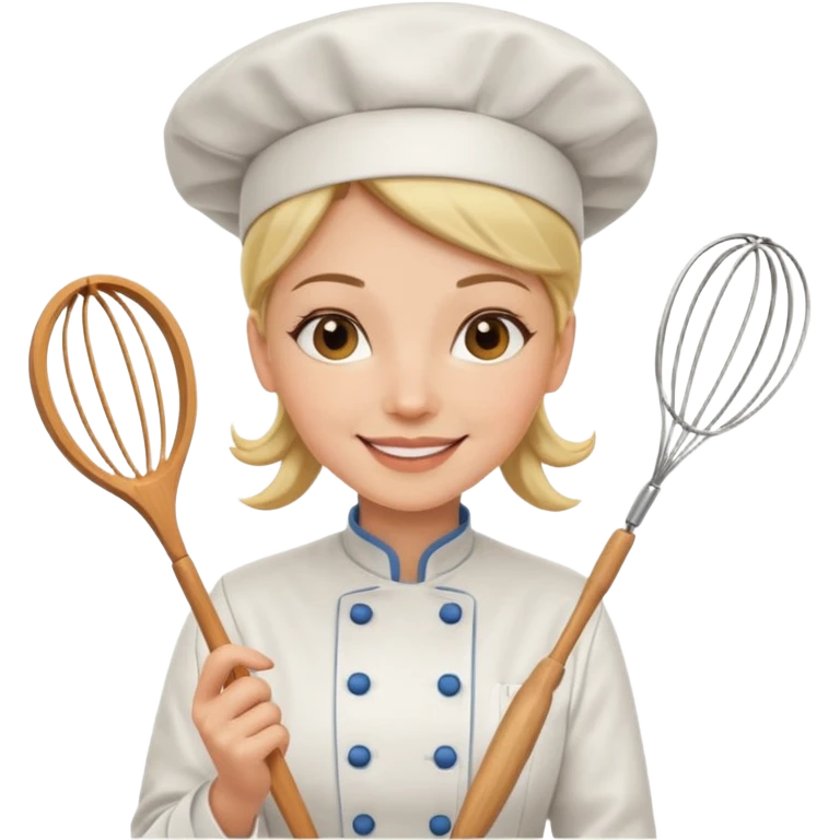 woman chef with a whisk  emoji