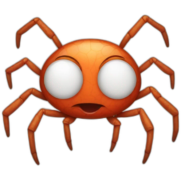 Spider with funny face emoji