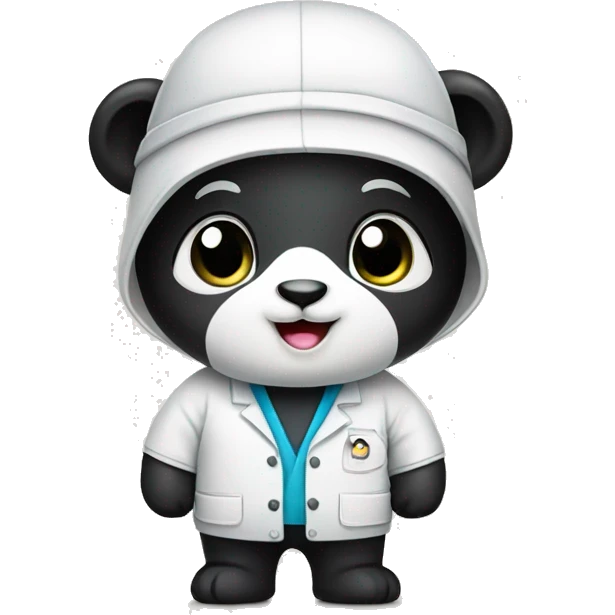 Cute panda wearing work wear emoji