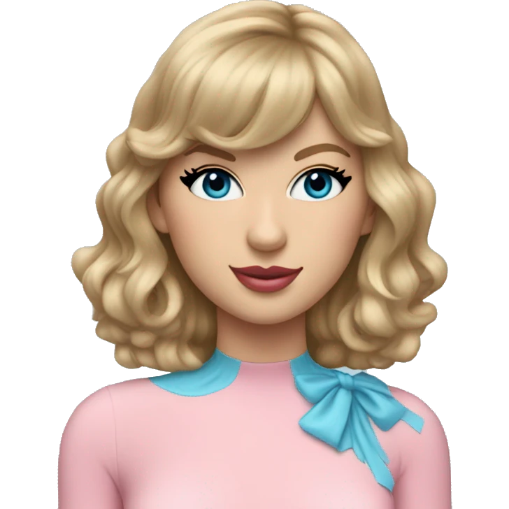 Taylor Swift with a Pink and light-blue bodysuit emoji