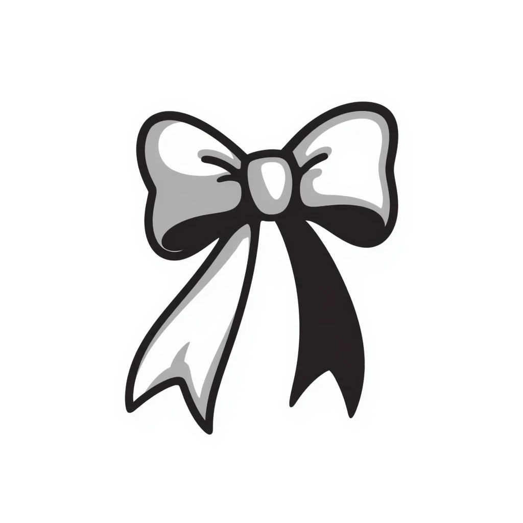 a ribbon, hand drawn doodle style emoji