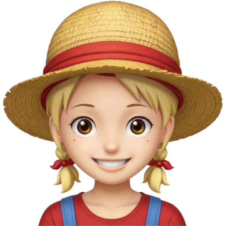 a girl with Luffy hat emoji