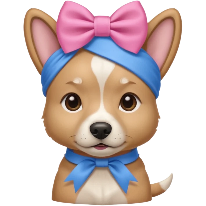 dog with head ribbon and shirt emoji