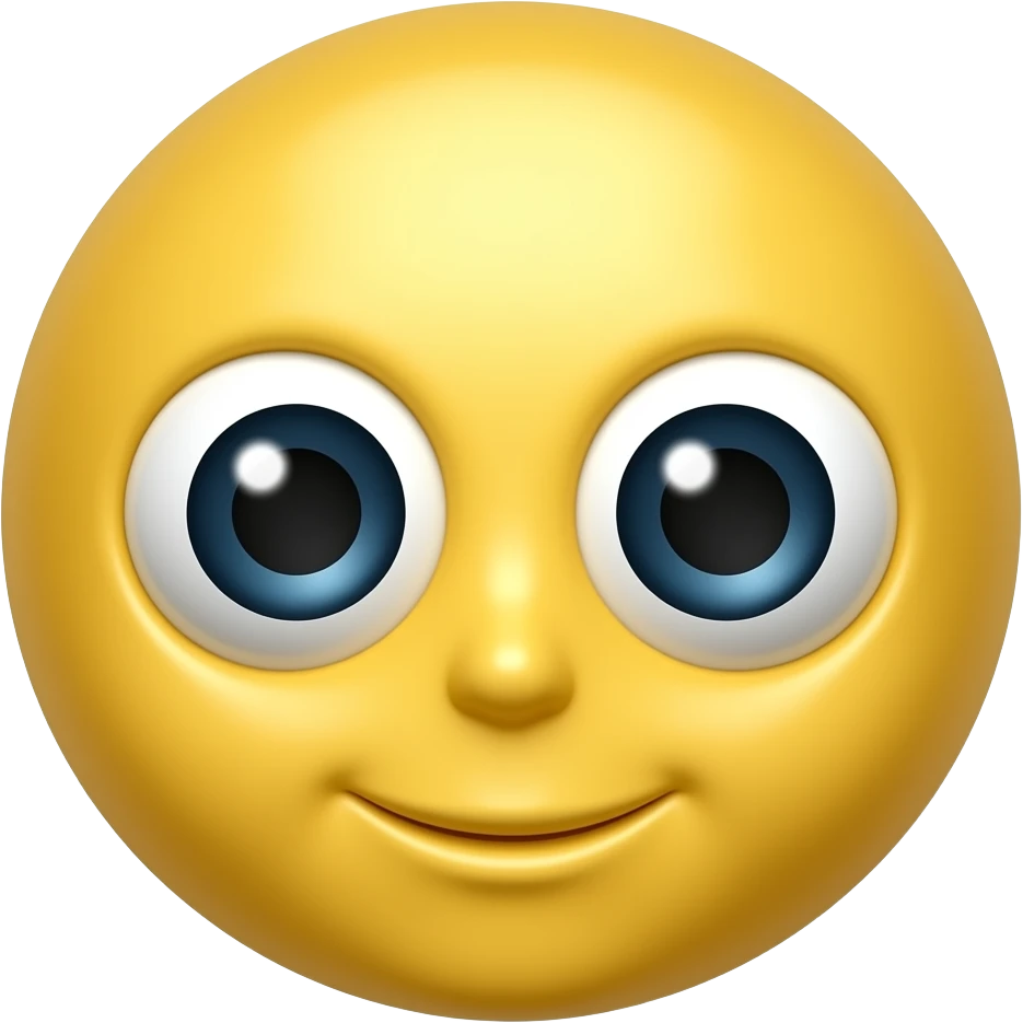 Una cara amarilla con ojos grandes mas grandes y viscos emoji