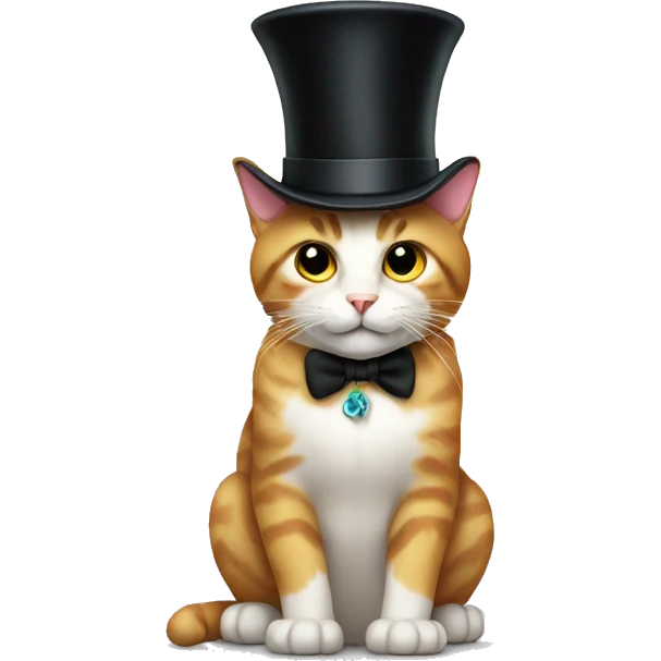 Cat with top hat  emoji