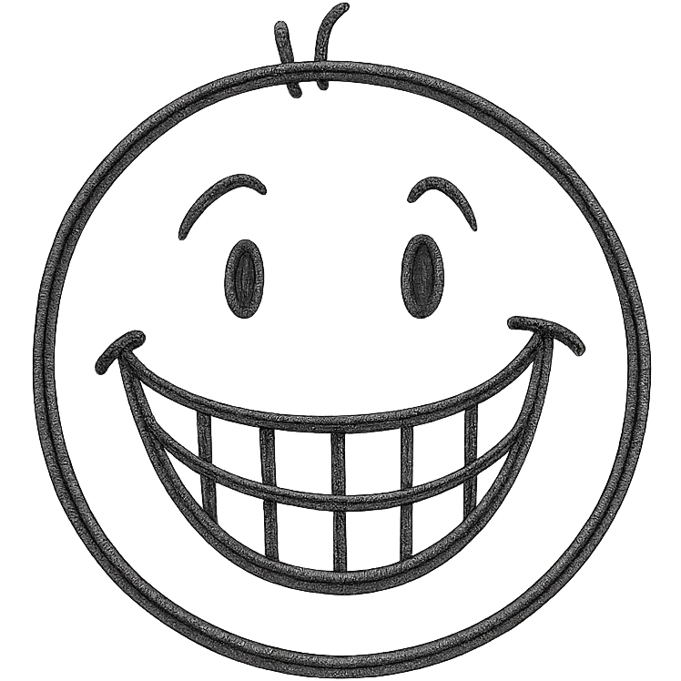 a face with a big grin emoji