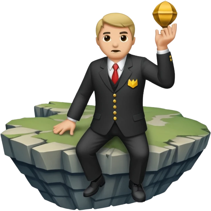 a mafiosi snitch bound up and held over a cliff emoji