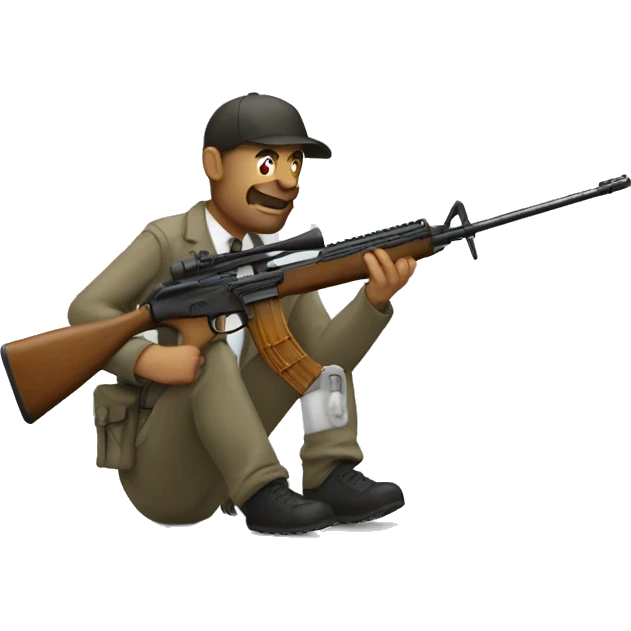 rifle and a man emoji