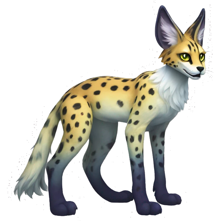 Epic Edgy Colorful ethereal eldritch Sergal-Serval-Fionbri emoji