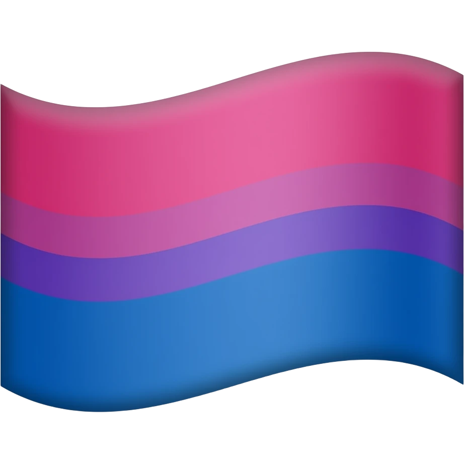 The bisexual flag (three horizontal stripes- pink, purple, and blue) emoji