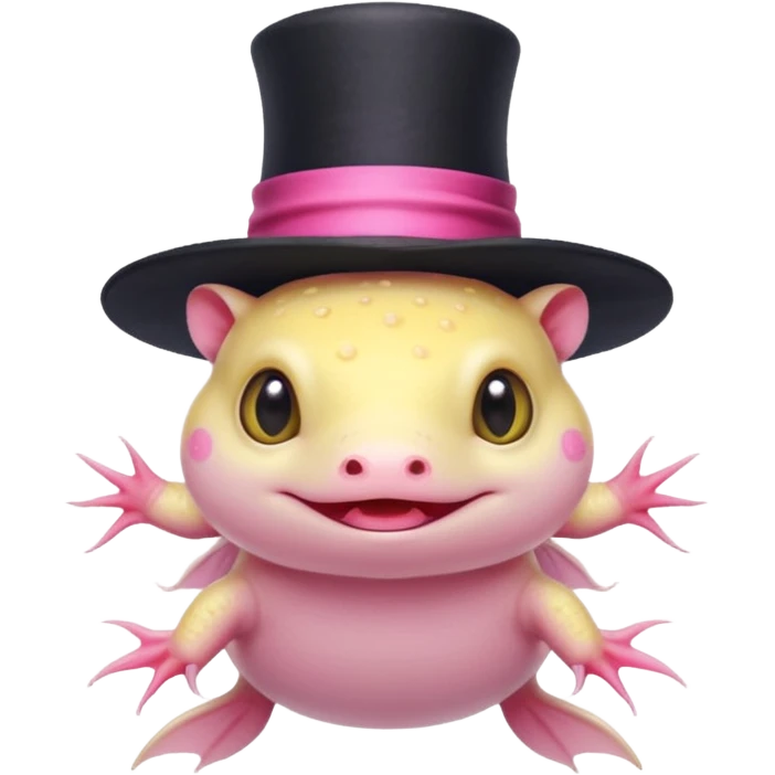 light yellow axolotl with magician hat emoji
