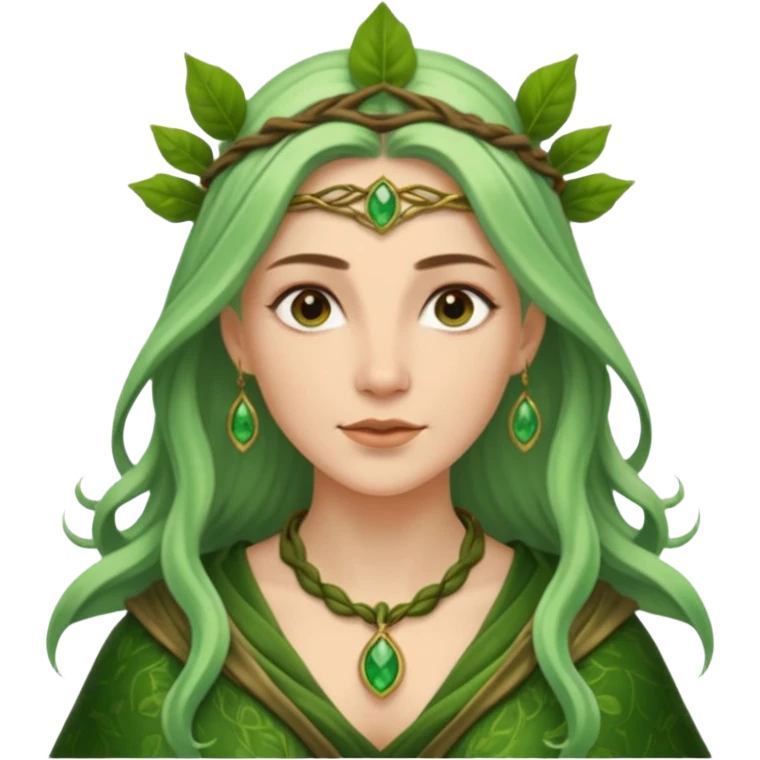 Leaf-necklace druid queen emoji