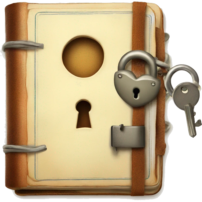 vintage diary with lock emoji