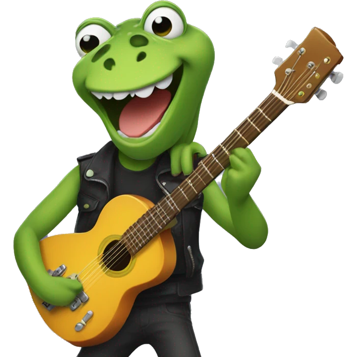 Una rana tocando la guitarra  emoji