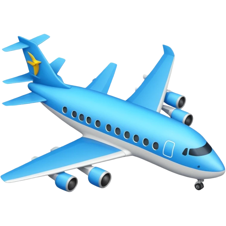 Créame un emoji que sea el contorno de un triángulo y adentro un avión azul  emoji