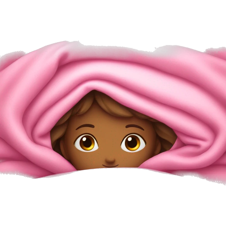 a sleeping girl under the pink blanket  emoji