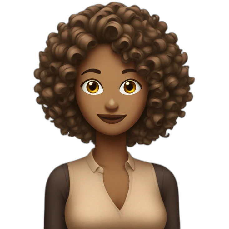 Woman curly hair drink whisky emoji