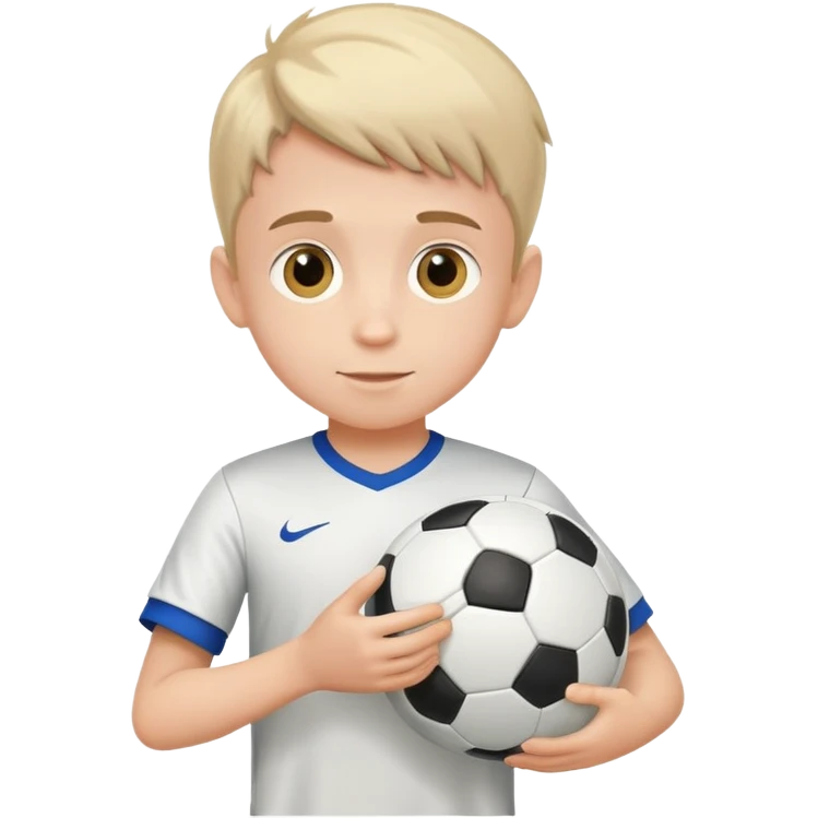 Boy with a soccer ball, holding it or playing with it emoji