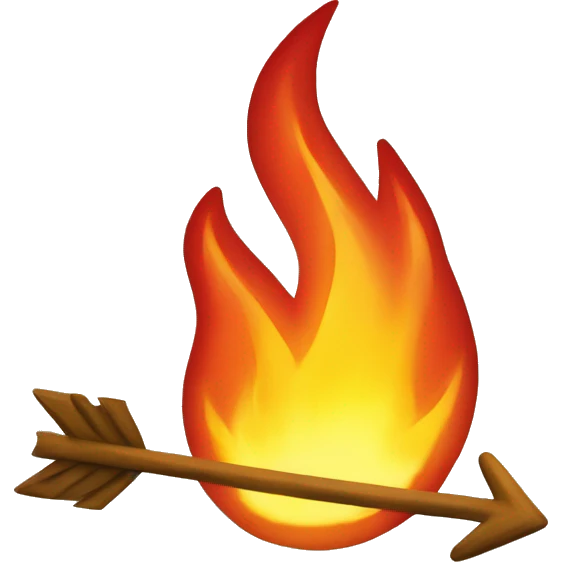 fire with arrow upfoword emoji