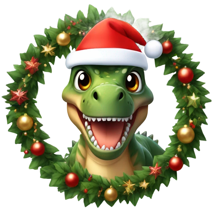 Christmas dinosaur  emoji