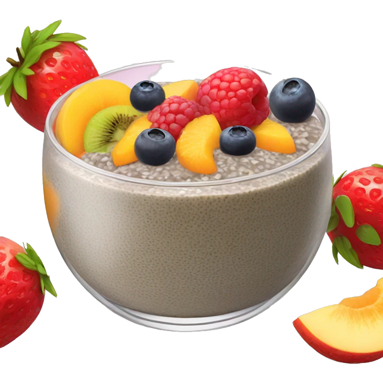 chia seed pudding with fruit toppings emoji