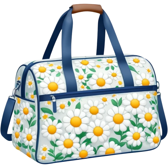 A sports bag with a milky print in a small flowers emoji