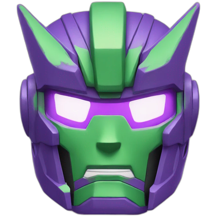 purple and green gundam face emoji
