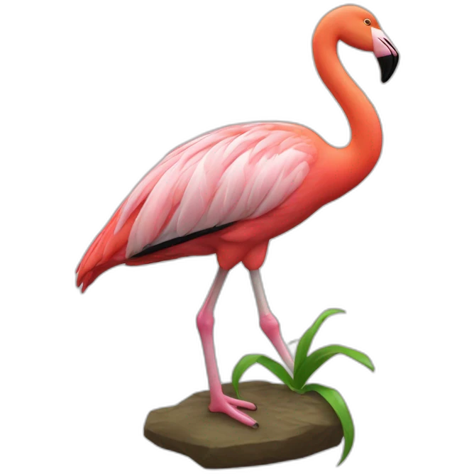 Flamant rose corps de rhinocéros emoji